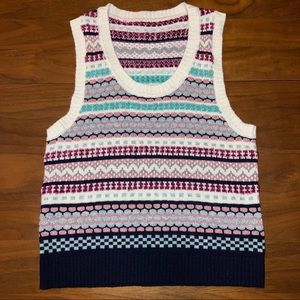 NWOT Texture Eyelash Lurex Fairisle Sweater Vest
